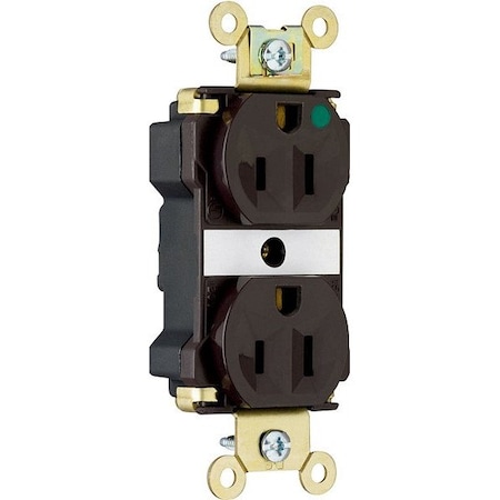 Pass & Seymour Straight Blade Receptacle, 5-15R, 15 A, 125V AC, 2 Pole, 3 Wire, Recessed Mount, Grounded PT8200BK