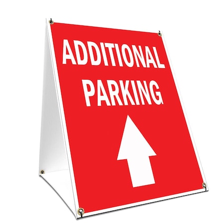 Signmission Additional Parking With Up Arrow, 36 Inch x 24 Inch A-frame Yard Sign SBC-2436-Additional Parking With Up Arrow