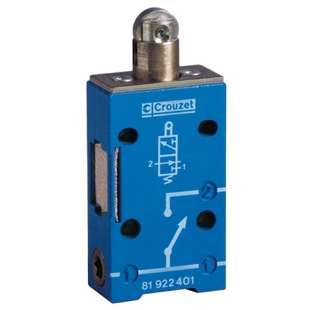 Crouzet Standard Limit Switch, Normally Closed, Top Roller Plunger, Push-in O 4mm 81922401