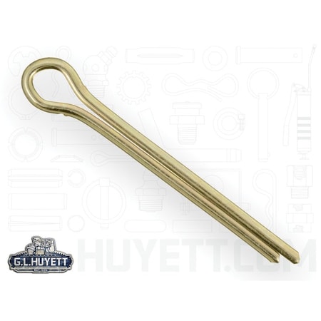 Huyett Cotter Pin, Zinc Yellow Carbon Steel, 0.188 in Dia x 1.750 in Effective Length CPY-187-1750