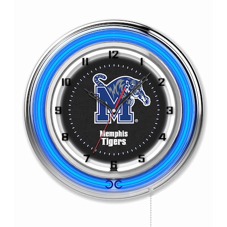 Holland Bar Stool Co University of Memphis Double Neon 19" Clock Clk19Memphs