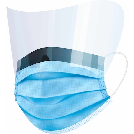 Ironwear Level 3 Blue Disposable Procedural Face Mask with Anti-Fog Shield Blue 1508-B