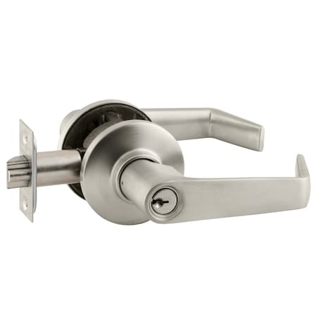 Schlage Grade 2 Tubular Lock, Storeroom Function, Key in Lever Cylinder, Saturn Lever, Satin Nickel Finish, S80PD SAT 619