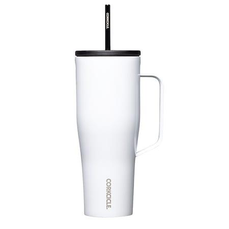 Corkcicle Go Cup XL Series Tumbler, 30 oz, Stainless Steel, Gloss White, Insulated 2830GW