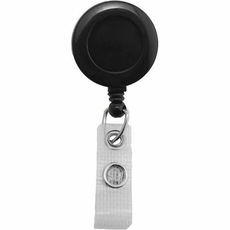 Brady Round Solid Color Badge Reel - Vinyl - 100 / Pack - Black 2120-4751