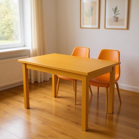 Homeroots 48" Goldenrod Solid Wood Dining Table 548863