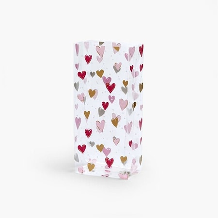 Nashville Wraps Gilded Hearts Cello Bags, 4x2.5x9.5 in, 100PK C2BGHRT