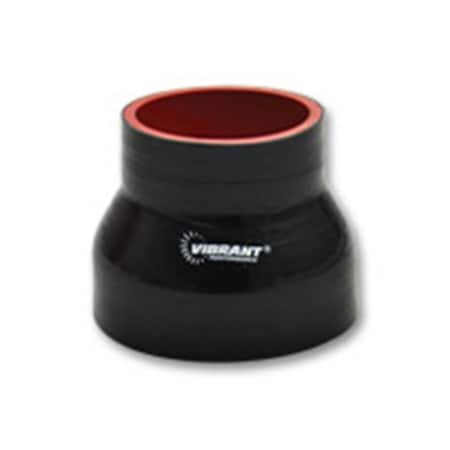 Superjock 4 x 5 in. Inlet x 3 in. long 4 Ply Reinforced Silicone Transition Connector - Black SU3864655
