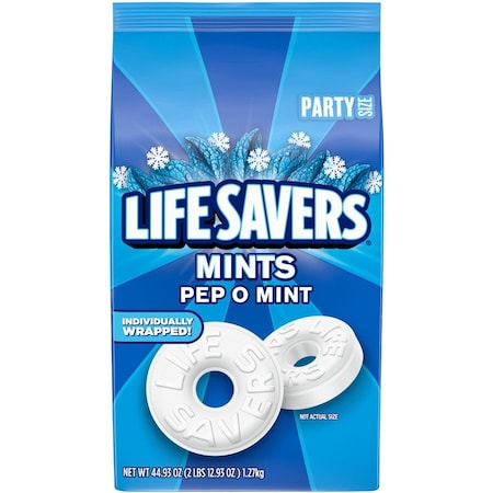 Life Savers Pep O Mint Hard Candy, Peppermint, Individually Wrapped, 2.81 lb MMM29056