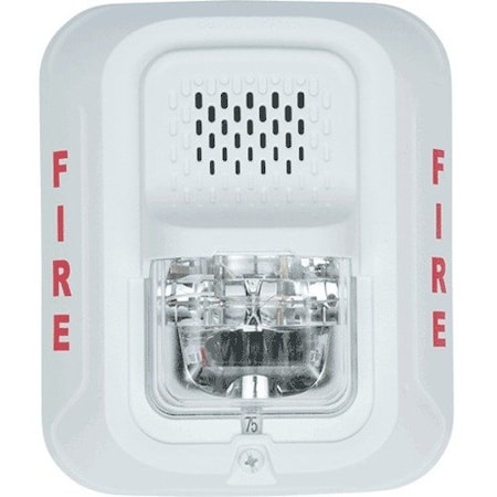 System Sensor Horn Strobe, Marked Fire, Wall or Ceiling P4WL
