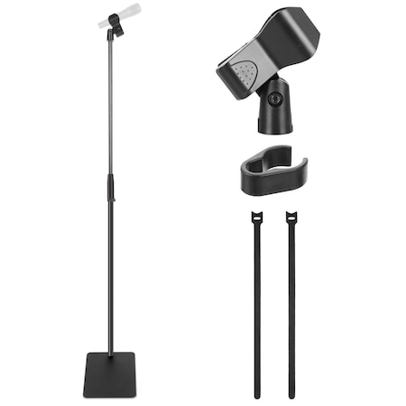 Pyle Square Base Microphone Stand with Mic Clip PMKS61