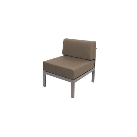 Bfm Seating Belmar Armless Middle Sofa Section with Sunbrella cushions, Soft Gray Frame PH6101SG-M-14090