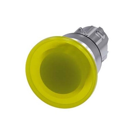 Siemens Illuminated mushroom pushbutton, 22 mm, round, metal, shiny, yellow 3SU1051-1BD30-0AA0