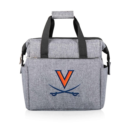 Picnic Time Family Of Brands NCAA Virginia Cavaliers On The Go Lunch Bag Cooler - Soft Cooler Lunch Box, Heathered Gray 510-00-105-594-0