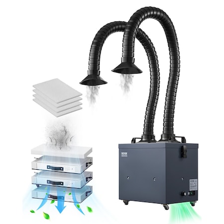 Vevor Solder Fume Extractor 275W Brushless Soldering Smoke Absorber & 4-Stage Filters DX2000