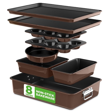 Nutrichef 8-Piece Nonstick Stackable Bakeware Set NCBKSTK