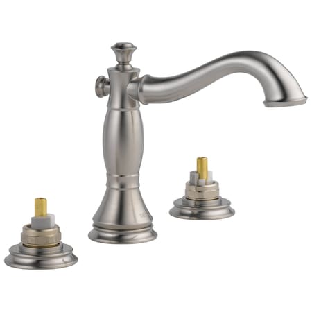 Delta 3-hole 6-16" installation Hole Widespread Lavatory Faucet, Stainless 3597LF-SSMPU-LHP