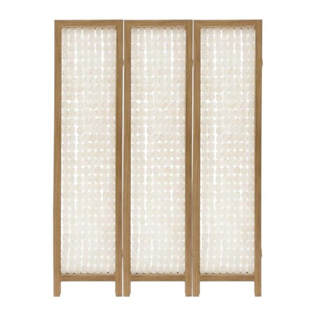 Homeroots 71" Clear Folding Three Panel Screen Room Divider 342720