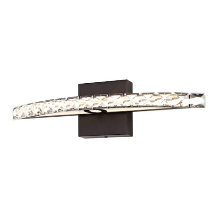 Jonathan Y Alyson 18" 1-Light Bohemian Industrial Iron/Acrylic Integrated LED Vanity Light, Oil Rubbed Bronze/Cl JYL7117A