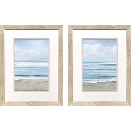 Homeroots Set Of Two Timeless Waves Brown Framed Wall Art, 2PK 653907