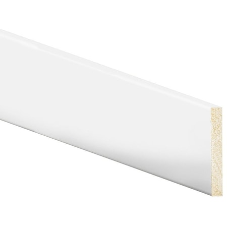 Inteplast Building Products Modern Baseboard Moulding, 8 ft L, 4 in W, 12 in Thick, Polystyrene, Crystal White 50400800032
