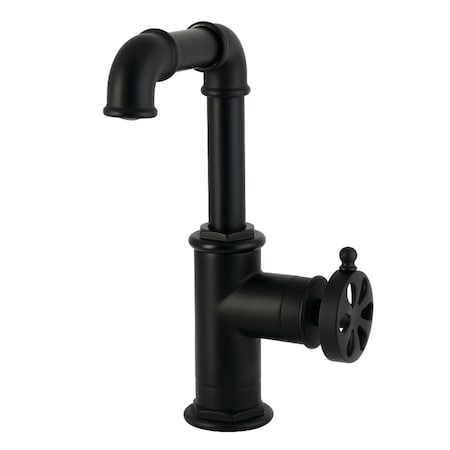 Kingston Brass One-Handle Single-Hole Bathroom Faucet with Push Pop-Up Drain, Matte Black LS6000RX