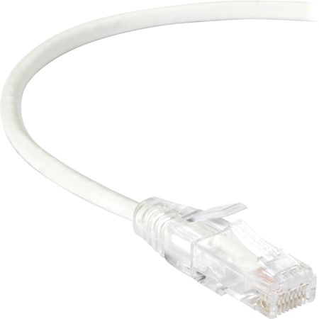 Black Box Slim-Net Cat6 250-Mhz 28-Awg Ethernet Patch Cable - Unshielded, Pvc, C6PC28-WH-15