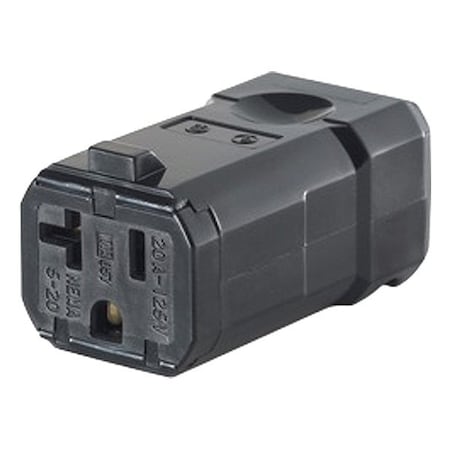 Leviton Straight Blade Connector, 20 A, Black 5359-VB