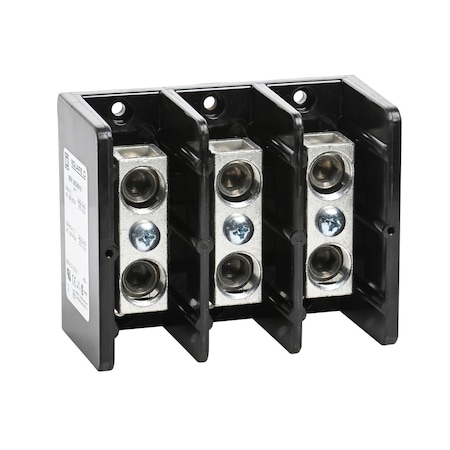 Square D Power Distribution Block, 3 Pole, 255 A Copper, 600 V AC/DC, Surface Mount 9080LBC363101