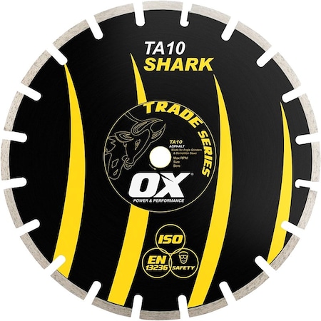 Ox TRADE TA10 Blade, 14 in Dia, 1 to 20 mm Arbor, Segmented Rim OX-TA10-14