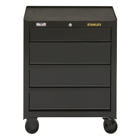 Stanley Rolling Tool Cabinet, 8030 cuin, 2612 in OAW, 32 in OAH, 18 in OAD, Steel, Black, 4Drawer STST22742BK