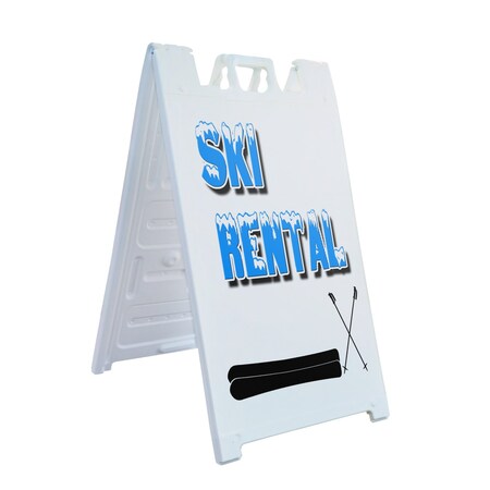Signmission Ski Rental, A-Frame & 2 Sign Inserts, Heavy-Duty Plastic Frame SBHD-C-2436-Ski Rental