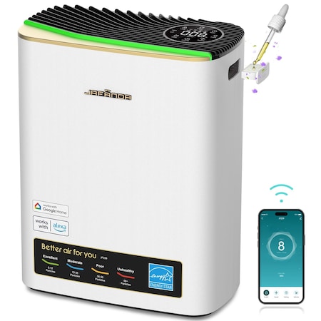 Edendirect 1100 sq. ft. True HEPA 13 Personal Console Air Purifier in Whites, Activated Carbon, 99.97% Cleaner ZR-JF239