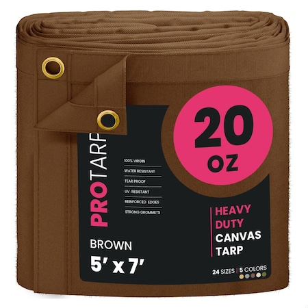 Protarp 5 ft. x 7 ft., 20 Oz, Brown, Polyester PT-402-5X7