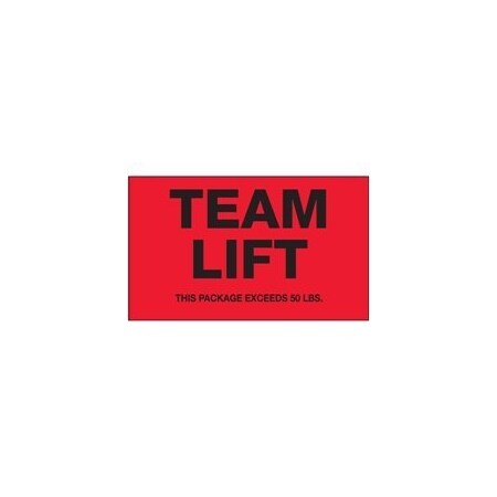 Bubblefast 3 x 5'' - ''Team Lift'' Fluorescent Red Labels BFDL7017