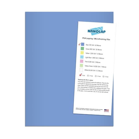Nanolap PSA Lapping Film, 1 Pc 40 Micron (300Grit), 8-0.5 in x 11 in Microfinishing Fine Sanding Paper 61604N