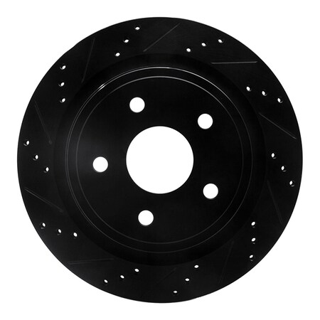 Dynamic Friction Co Brake Rotor Drilled And Slotted Black, 633-40095L 633-40095L
