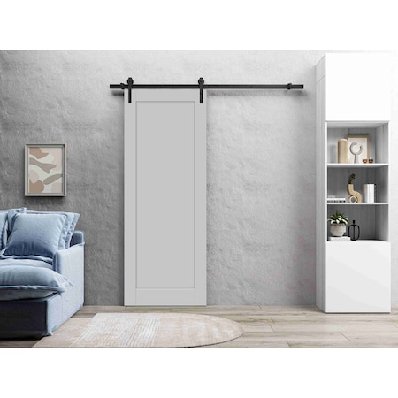Sartodoors Sliding Barn Door Hardware Grey 28x84 Solid Core Modern Interior QUADRO4111BD-B-GRE-2884