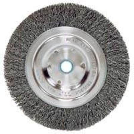 Weiler Wire Wheel Brush, 5 in Dia, 5/8 to 1/2 in Arbor/Shank, 0.014 in Dia Bristle, Carbon Steel Bristle 36063