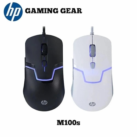 Hp M100s Wired Gaming Mouse, 5 key + DPI 3200 MAX DPI, BACK/WHITE M100S/BK