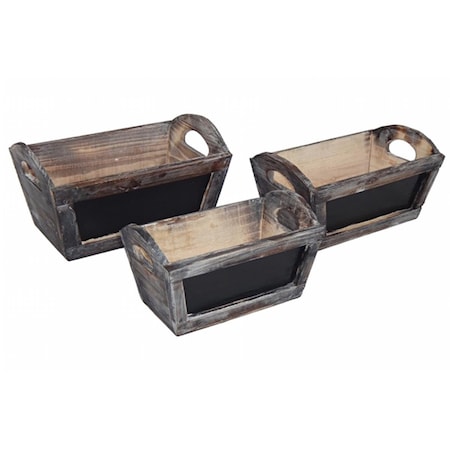 H2H Cheung's  Set of 3 Rectangular Garden Ledge Planter with Handle and Chalkboard H22847649