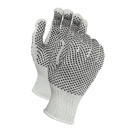 Prime Safety Two Sided Black PVC Dots Medium Weight String Knit Gloves, Men's Size, PR SK6715P/Mens'