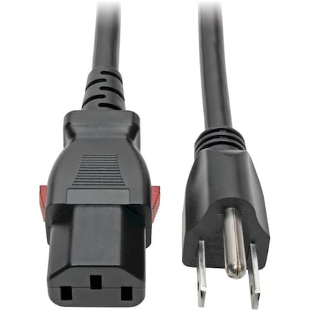 Eaton Tripp Lite Series Computer Power Cord, NEMA 5-15P to Locking C13 - 10A, 125V, 18 AWG, 1 ft. 0.31m P006-L01