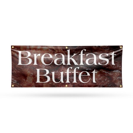 Signmission Breakfast Buffet, 24 Inch x 72 Inch, Vinyl Banner B-72-30496