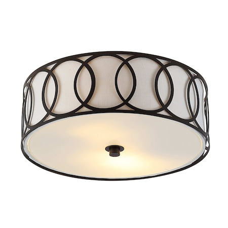 Jonathan Y Aria 2-Light 12.25" Metal LED Flush Mount, Oil Rubbed Bronze JYL3502C