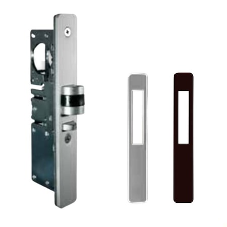 International Door Closers Deadlatch Lock, Flat Faceplate, 31/32 Backset, 1/2 Latch Bolt Throw, Left Hand, AL Anodized Satin DL-4511-3132-LH-AL/DU