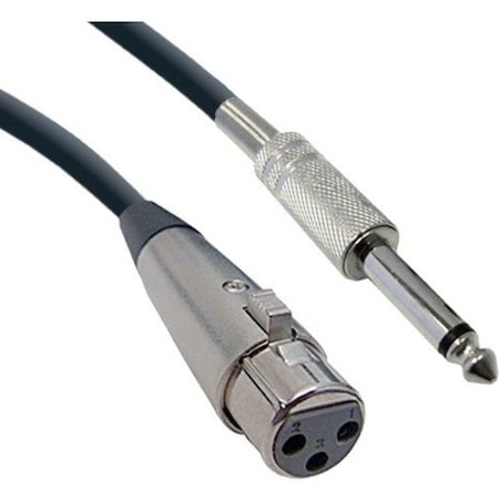 Cable Wholesale CableWholesale XLR Female to 1/4 Inch Mono Male Audio Cable, 6 foot 10XR-01506
