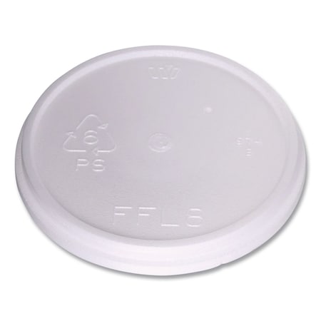 Wincup Plastic Lids for Foam Cups and Bowls, Fits 8 oz to 16 oz Cups/5 oz to 10 oz Bowls, White, 500PK 222086