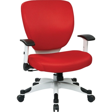 Office Star Managerial Chair Desk Chair, Adjustable Arms, 16-3/4" to 19-1/2" Height, Mesh, Red 5200W-9