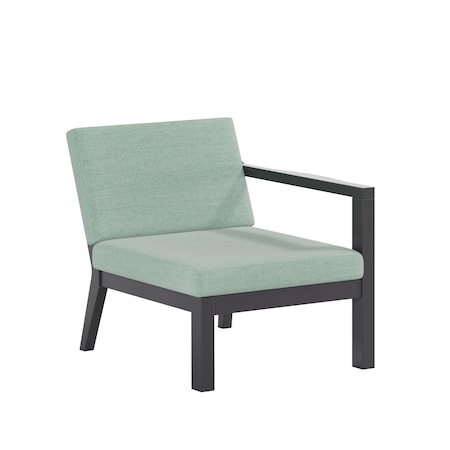 Polybird BREEZE DEEP SEAT SECTIONAL PIECE LEFT CHAIR        BLACK POLYBIRD P101-BK-CASP